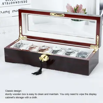 Watch Display Case Retro Jewelry Wooden Storage Box Container with Key
Watch Display Case Retro Jewelry Wooden Storage Box Container with Key