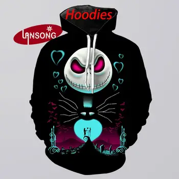 

nightmare before christmas hoodies men 3d print jack skellington sweatshirt harajuku streetwear hiphop funny grinch hoody jacket