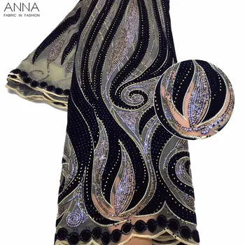 Anna latest sequin lace 2019 high quality velvet fabric embroidery with stones 5 yards/pcs african tulle fabrics for party dress 
Anna latest sequin lace 2019 high quality velvet fabric embroidery with stones 5 yards/pcs african tulle fabrics for party dress