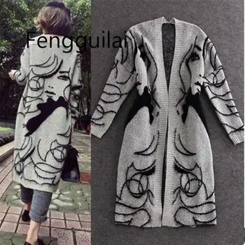 FENGGUILAI 2019 European Spring Autumn Abstract Pattern Loose Bat Sleeve Women Long Cardigan Sweater Thick Sweater Coat Female
FENGGUILAI 2019 European Spring Autumn Abstract Pattern Loose Bat Sleeve Women Long Cardigan Sweater Thick Sweater Coat Female