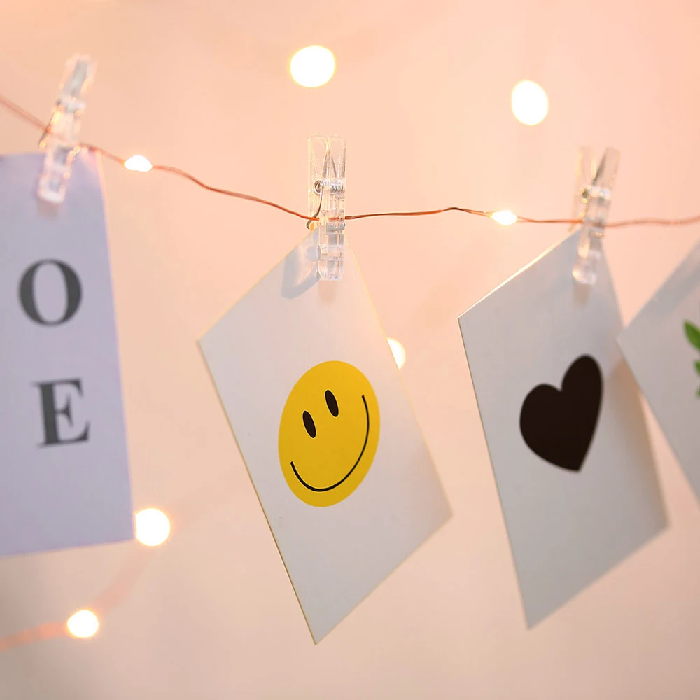 2M 5M Photo Clip LED Copper String Lights Fairy Home Party Christmas Wedding Picture Card Garland Xmas Tree Cafe Wall Decorate (13)