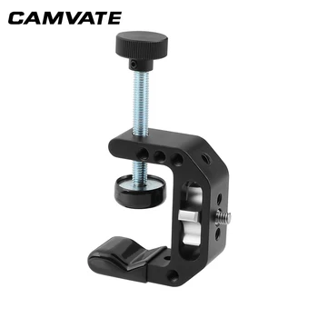 

CAMVATE Universal C Clamp With 1/4" Female Threads + 1/4"-20 Thumbscrew Knob For Accessory C2496