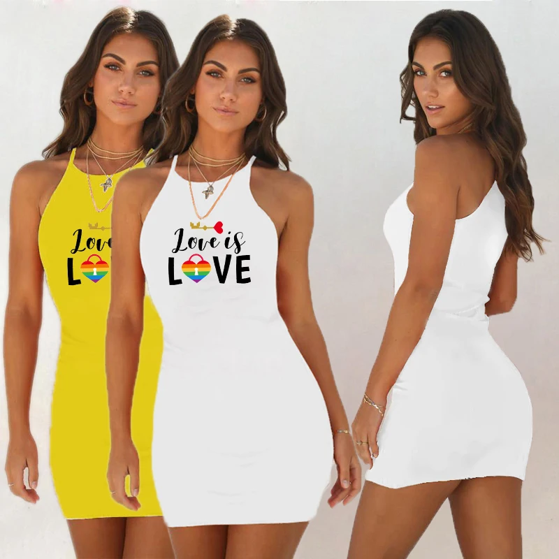 2020 Summer Dress Amor Arcoiris Print Vest Short Dress Solid Color Mini Dresses For Women XL Fashion Sexy Clothes
2020 Summer Dress Amor Arcoiris Print Vest Short Dress Solid Color Mini Dresses For Women XL Fashion Sexy Clothes
