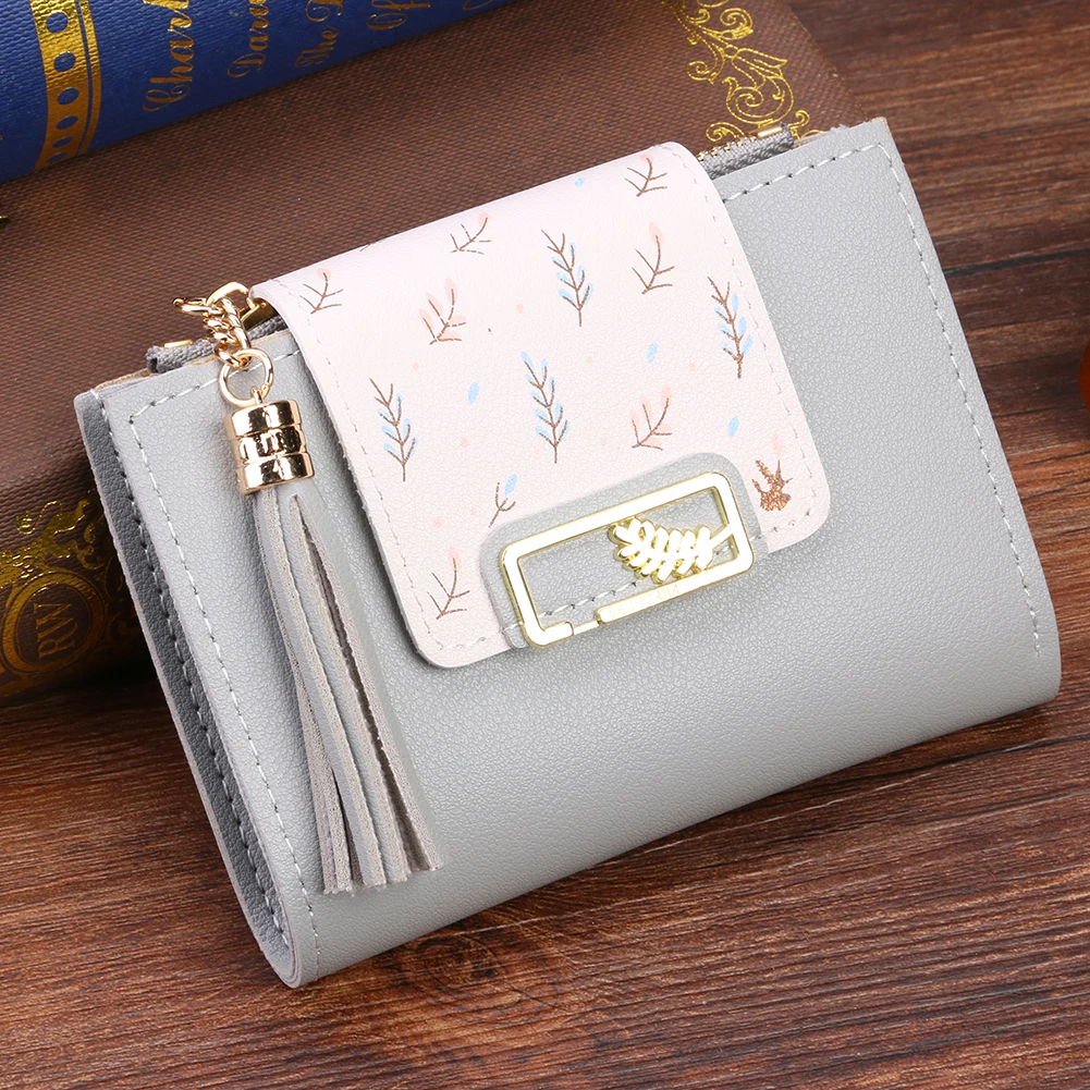 Фото Модный короткий кошелек с кисточками для женщин сумочка-клатч из искусственной