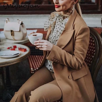 Miguofan Women Elegant Long Blazers 2019 Spring-Autumn Ladies Chic Notched Collar Suits Jackets with Belt Chic Girls Blazer Tops 
Miguofan Women Elegant Long Blazers 2019 Spring-Autumn Ladies Chic Notched Collar Suits Jackets with Belt Chic Girls Blazer Tops