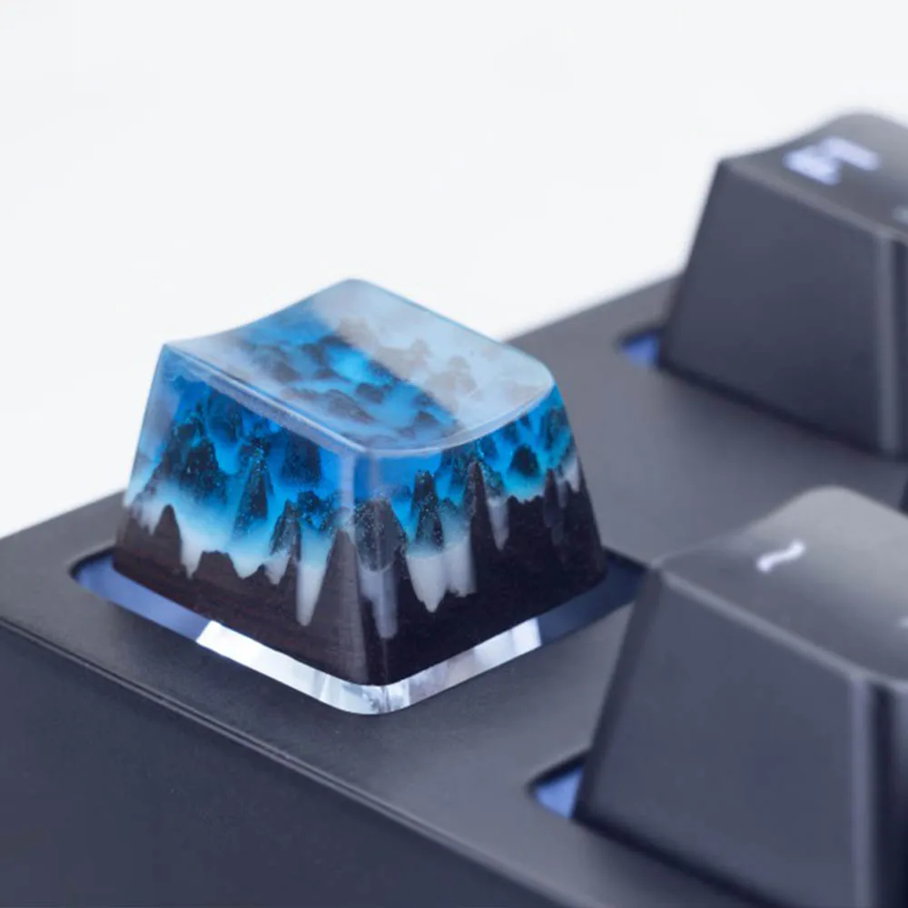 Customized 3D Handmand Wood Resin Backlight Keycap For Cherry Switch Mechanical Keyboard DIY Blue Black Snow Mountain Design OEM
Customized 3D Handmand Wood Resin Backlight Keycap For Cherry Switch Mechanical Keyboard DIY Blue Black Snow Mountain Design OEM