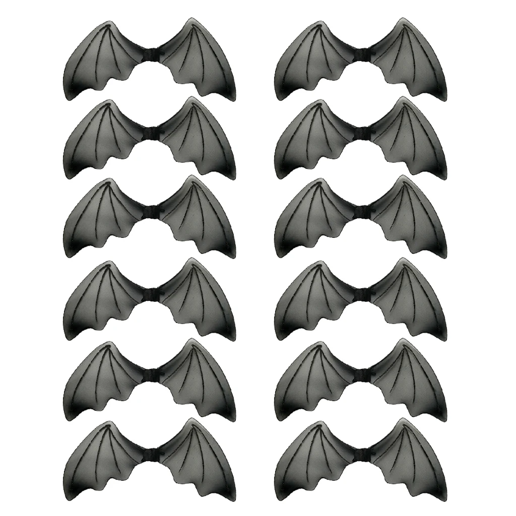 12/pack Kids Glitter Black Bat Wings Elastic Band Party Fairy Wing Costume Props 12/pack Kids Glitter Black Bat Wings Elastic Band Party Fairy Wing Costume Props