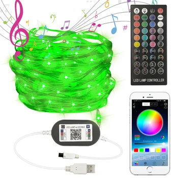 Bluetooth App Control Christmas Tree LED String Fairy Light USB Copper Wire String Light Garland For Wedding Party Bar Holiday
Bluetooth App Control Christmas Tree LED String Fairy Light USB Copper Wire String Light Garland For Wedding Party Bar Holiday