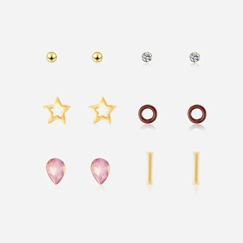 NJ Star round Geometric Stud Earrings Set For Woman 6 Pairs/Set Female Elegant Earring Set For Party Birthday Gift Jewelry
NJ Star round Geometric Stud Earrings Set For Woman 6 Pairs/Set Female Elegant Earring Set For Party Birthday Gift Jewelry