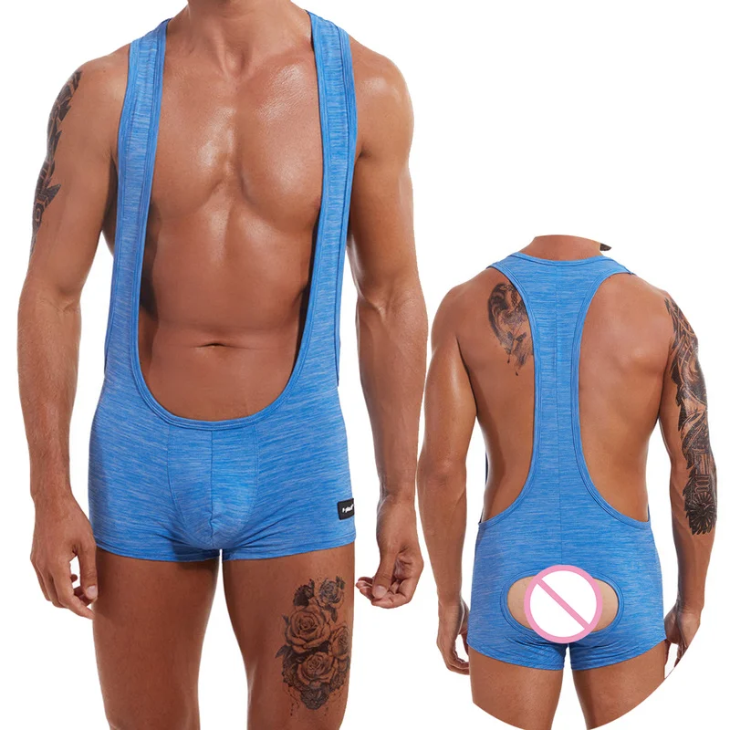 

Sexy Mens Undershirts Backless Bodysuits Underwear Wrestling Singlet Leotard Male Gay One-Piece Jumpsuit Bodywear Boxer Shorts