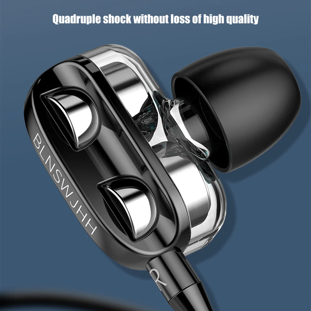3.5mm In Ear Earphones Wired Headset Gamer For Computer iPhone Samsung Xiaomi Dual Drive Stereo Sport Earbuds With Mic