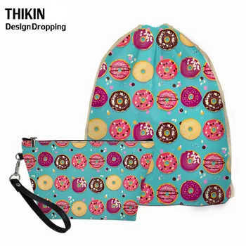 THIKIN Ice Cream / Donuts Drawstring Backpack for Teenager Girls PU Make Up Box Professional Women's Vanity Bag 2pcs Lady Pouch 
THIKIN Ice Cream / Donuts Drawstring Backpack for Teenager Girls PU Make Up Box Professional Women's Vanity Bag 2pcs Lady Pouch