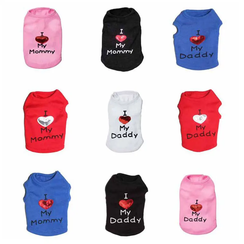 Lovely Dog Clothes Winter Black Letter Print Polyester Pet Clothing Cat Small Dogs Love Mommy Daddy Fall/Winter Vest for Dogs
Lovely Dog Clothes Winter Black Letter Print Polyester Pet Clothing Cat Small Dogs Love Mommy Daddy Fall/Winter Vest for Dogs