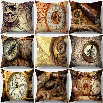 Retro Compass Clock Pattern Decorative Cushion Pillowcase Polyester Cushion Cover Throw Pillow Sofa Decoration Pillowcover 40954 
Retro Compass Clock Pattern Decorative Cushion Pillowcase Polyester Cushion Cover Throw Pillow Sofa Decoration Pillowcover 40954