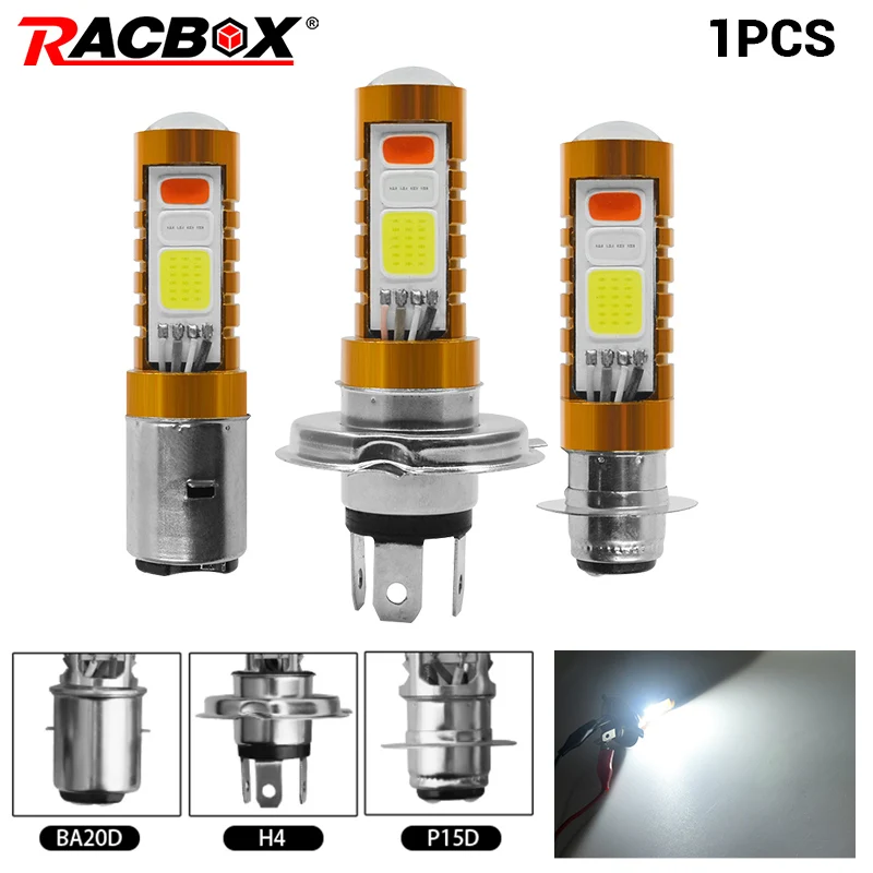 H4 H6 P15D BA20D Motorcycle COB LED Headlight Bulb Hi/Lo Beam Front Light Lamp 3 Colors super Bright DRL car ATV UTV 12V 24V
H4 H6 P15D BA20D Motorcycle COB LED Headlight Bulb Hi/Lo Beam Front Light Lamp 3 Colors super Bright DRL car ATV UTV 12V 24V