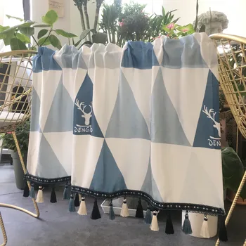 Blue Triangles Pattern Kitchen Coffee Short Curtain American Tassel Half Curtain Decor Bedroom Bay Window Cabinet Drapes DLX030F
Blue Triangles Pattern Kitchen Coffee Short Curtain American Tassel Half Curtain Decor Bedroom Bay Window Cabinet Drapes DLX030F