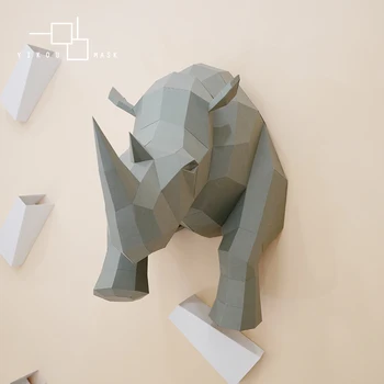 Creative Wall Room Decoration Home Model Rhino Stereo Wall Stereo Device Diy Making Paper Art Kids Room Decoration Gift Ideas 
Creative Wall Room Decoration Home Model Rhino Stereo Wall Stereo Device Diy Making Paper Art Kids Room Decoration Gift Ideas