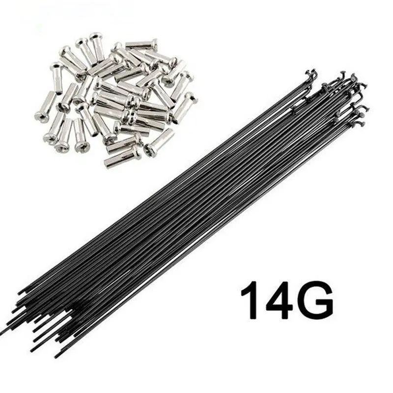 Bicycle Stainless BK Steel Spokes 36pcs Bike Spoke 14G J Bend Steel Bicycle Spokes with Nipples 82-298mm Customized Size
Bicycle Stainless BK Steel Spokes 36pcs Bike Spoke 14G J Bend Steel Bicycle Spokes with Nipples 82-298mm Customized Size