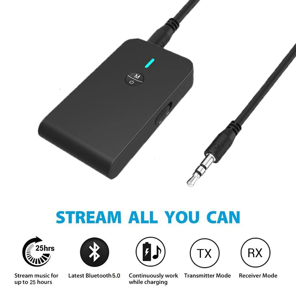 Wireless Bluetooth 5.0 Transmitter Receiver 3.5mm RCA AUX Stereo Audio Adapter for Low Latency Dual Link for Car TV Home Stereos
Wireless Bluetooth 5.0 Transmitter Receiver 3.5mm RCA AUX Stereo Audio Adapter for Low Latency Dual Link for Car TV Home Stereos