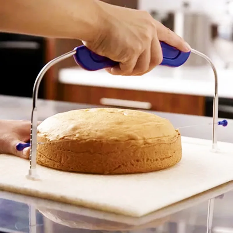 New Double Line Adjustable Stainless Steel Metal Cake Cut Tools Slicer Device Decorating Mold Kitchen Cooking Too | Дом и сад