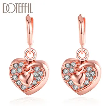 DOTEFFIL 925 Sterling Silver Heart-Shaped AAA Zircon Rose Gold Charm Earrings For Women Jewelry Fashion Wedding Party Gift
DOTEFFIL 925 Sterling Silver Heart-Shaped AAA Zircon Rose Gold Charm Earrings For Women Jewelry Fashion Wedding Party Gift