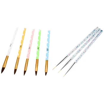 5 Pcs Acrylic Nail Art UV Gel Carving Pen Brush No. 2/4/6/8/10 & 3 Pcs Acrylic UV Gel Pens(Size:7 mm,11 mm,14 mm)-Silver
5 Pcs Acrylic Nail Art UV Gel Carving Pen Brush No. 2/4/6/8/10 & 3 Pcs Acrylic UV Gel Pens(Size:7 mm,11 mm,14 mm)-Silver