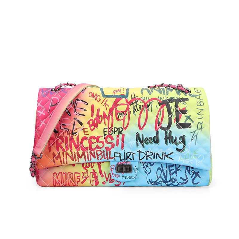 Fashion Women Bag New style Graffiti Printed Shoulder Big Bags Fashion Lattice Large Travel Bags Women Brand Luxury Handbags
Fashion Women Bag New style Graffiti Printed Shoulder Big Bags Fashion Lattice Large Travel Bags Women Brand Luxury Handbags