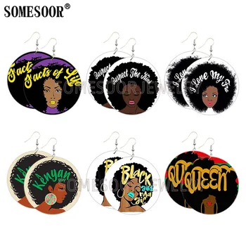 SOMESOOR Black Girl Queen Magic Printed Wooden Drop Earrings Afro Natural Curls Designs Loops Dangle Jewelry For Women Gifts
SOMESOOR Black Girl Queen Magic Printed Wooden Drop Earrings Afro Natural Curls Designs Loops Dangle Jewelry For Women Gifts