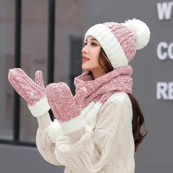 3Pcs Women Winter Chunky Knit Snowflake Color Block Beanie Hat Scarf Gloves Set
3Pcs Women Winter Chunky Knit Snowflake Color Block Beanie Hat Scarf Gloves Set