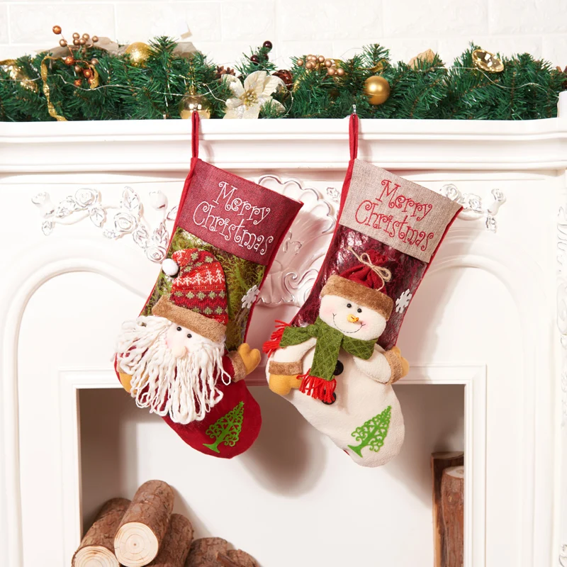 Retro Personality Christmas Stockings Gift Bag Xmas Decorating 1PC Children's Candy Pouch Large adornos Socks New Year Ornaments
Retro Personality Christmas Stockings Gift Bag Xmas Decorating 1PC Children's Candy Pouch Large adornos Socks New Year Ornaments