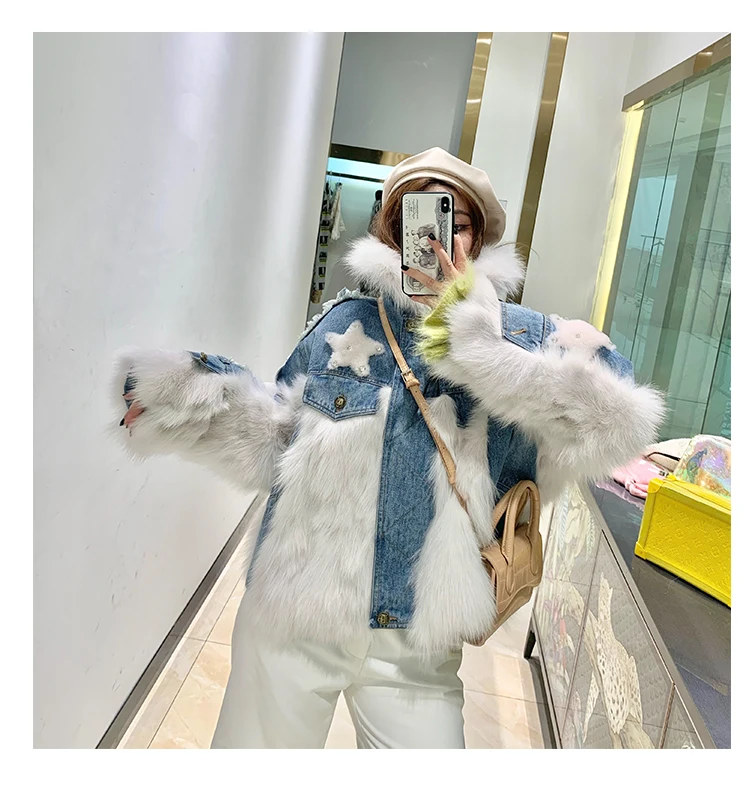 denim jacket with fur real fox fur star (25)