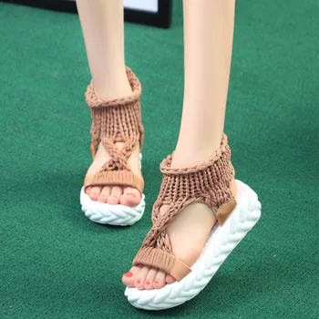 Woman Sandals Women knitting Woolen Shoes Female Open Toe Flat Platform Ladies Fashion Comfortable Summer Footwear Plus Size
Woman Sandals Women knitting Woolen Shoes Female Open Toe Flat Platform Ladies Fashion Comfortable Summer Footwear Plus Size