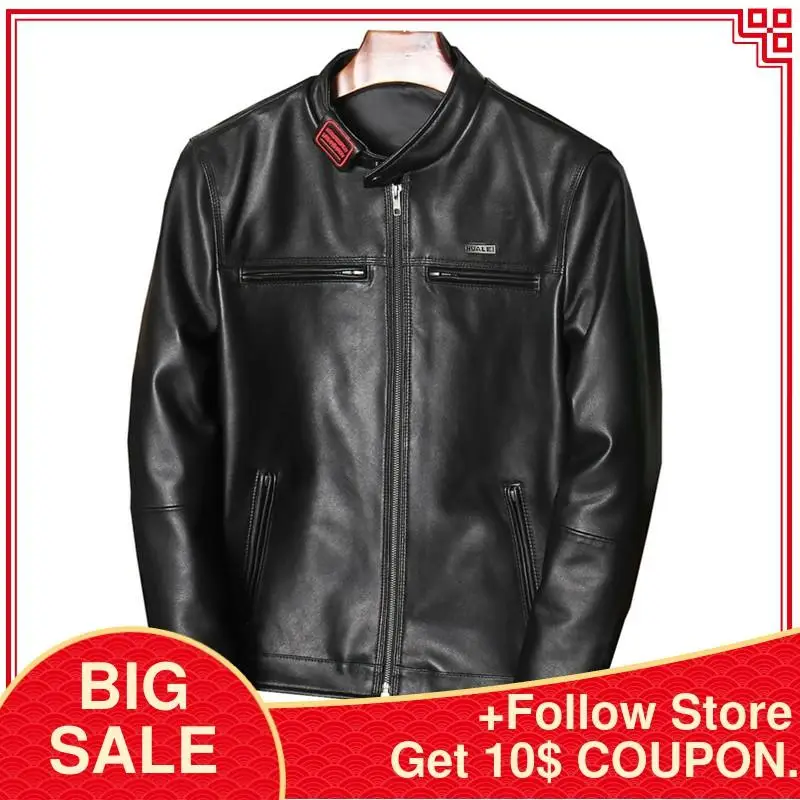 2020 Black Spring Slim Fit Casual Leather Jacket Men Plus Size XXXXL Genuine Sheepskin Stand Collar Korea Style Leather Coat
2020 Black Spring Slim Fit Casual Leather Jacket Men Plus Size XXXXL Genuine Sheepskin Stand Collar Korea Style Leather Coat