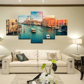 Wall Art Canvas Paintings HD Printing 5 Piece Pictures Venice Water City Boat Light Landscape Modern Modular Home Decor Posters
Wall Art Canvas Paintings HD Printing 5 Piece Pictures Venice Water City Boat Light Landscape Modern Modular Home Decor Posters