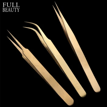 3pcs Gold Eyebrow Tweezers Set Straight Curved High Precision Eyelash Extension Tweezers Picker Pincers for Lash Makeup CH774-1
3pcs Gold Eyebrow Tweezers Set Straight Curved High Precision Eyelash Extension Tweezers Picker Pincers for Lash Makeup CH774-1
