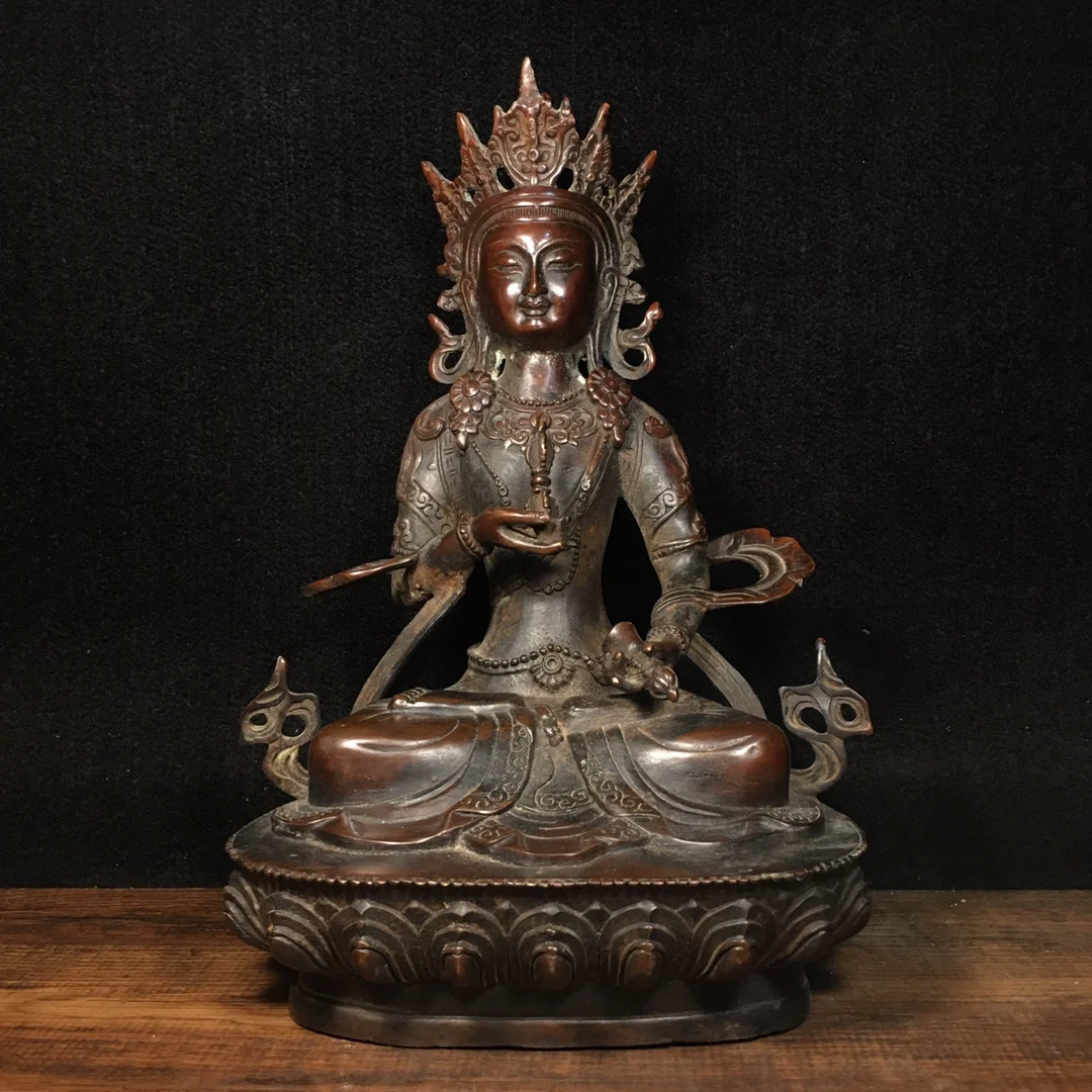 11"Tibetan Temple Collection Old Bronze Cinnabar Vajrasattva Vajrasattoo Tibetan Buddha Sitting Buddha Ornaments Town House
11"Tibetan Temple Collection Old Bronze Cinnabar Vajrasattva Vajrasattoo Tibetan Buddha Sitting Buddha Ornaments Town House