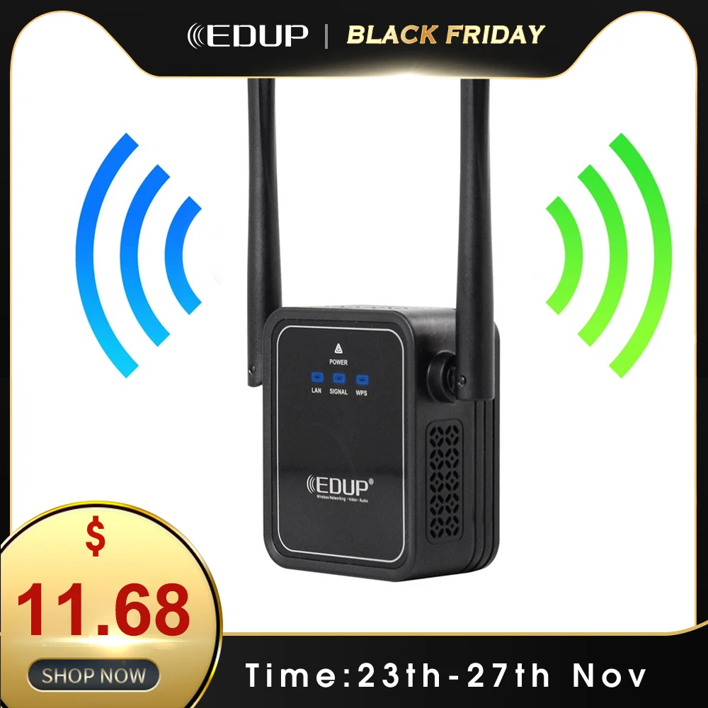 EDUP WiFi Repeater 300Mbps Wireless Network Extender Wide Range Coverage Support WPS Encryption AP Router Mode for Big House
EDUP WiFi Repeater 300Mbps Wireless Network Extender Wide Range Coverage Support WPS Encryption AP Router Mode for Big House