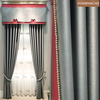 Custom curtains luxury modern high precision stitching living room jacquard grey cloth blackout curtain valance tulle panel C127 
Custom curtains luxury modern high precision stitching living room jacquard grey cloth blackout curtain valance tulle panel C127