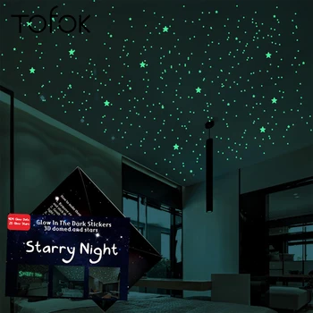 

Tofok 404pcs Dots 211pcs Stars Bubble 3D Luminous Stickers Set Pentagonal Stars Stairs Dreamy Glowing Night Fluorescent Stickers