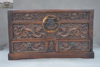 Christmas 16" Old Chinese Huanghuali Wood Carved Dragon Totem storage box Treasure chest New Year
Christmas 16" Old Chinese Huanghuali Wood Carved Dragon Totem storage box Treasure chest New Year
