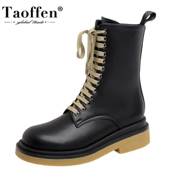 TAOFFEN 2021 Women Mid Calf Boots Lace Up Flat Heel Women Winter Autumn Shoes Fashion Cool Women Daily Footwear Size 34-40
TAOFFEN 2021 Women Mid Calf Boots Lace Up Flat Heel Women Winter Autumn Shoes Fashion Cool Women Daily Footwear Size 34-40