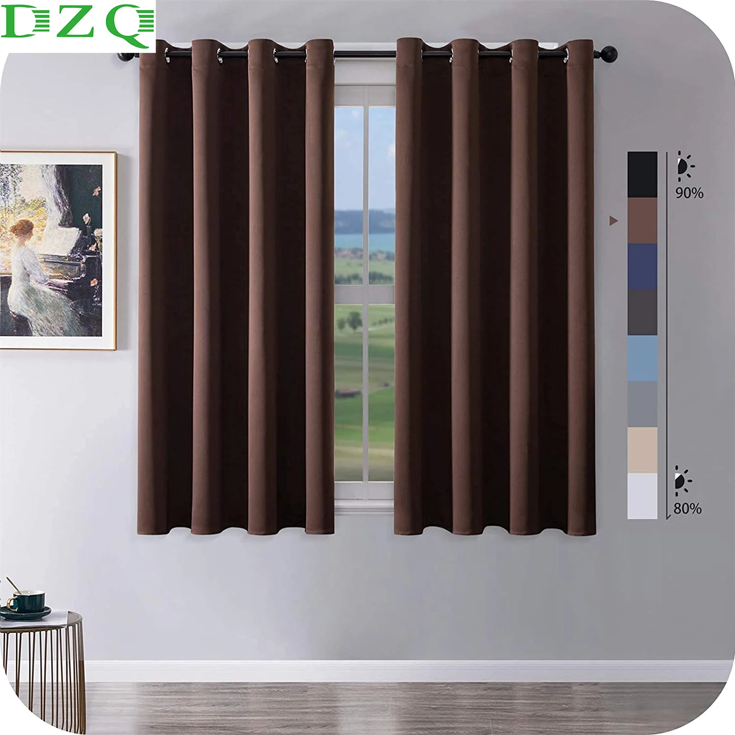 Generic Blackout Short Curtains For Living Room Bedroom Kitchen Solid