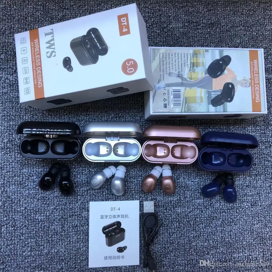 DT-4 TWS 5.0 Bluetooth headphone 3D stereo wireless earphone with dual microphone BT 5.0 In-earphone Handfree Sport Buds 
DT-4 TWS 5.0 Bluetooth headphone 3D stereo wireless earphone with dual microphone BT 5.0 In-earphone Handfree Sport Buds