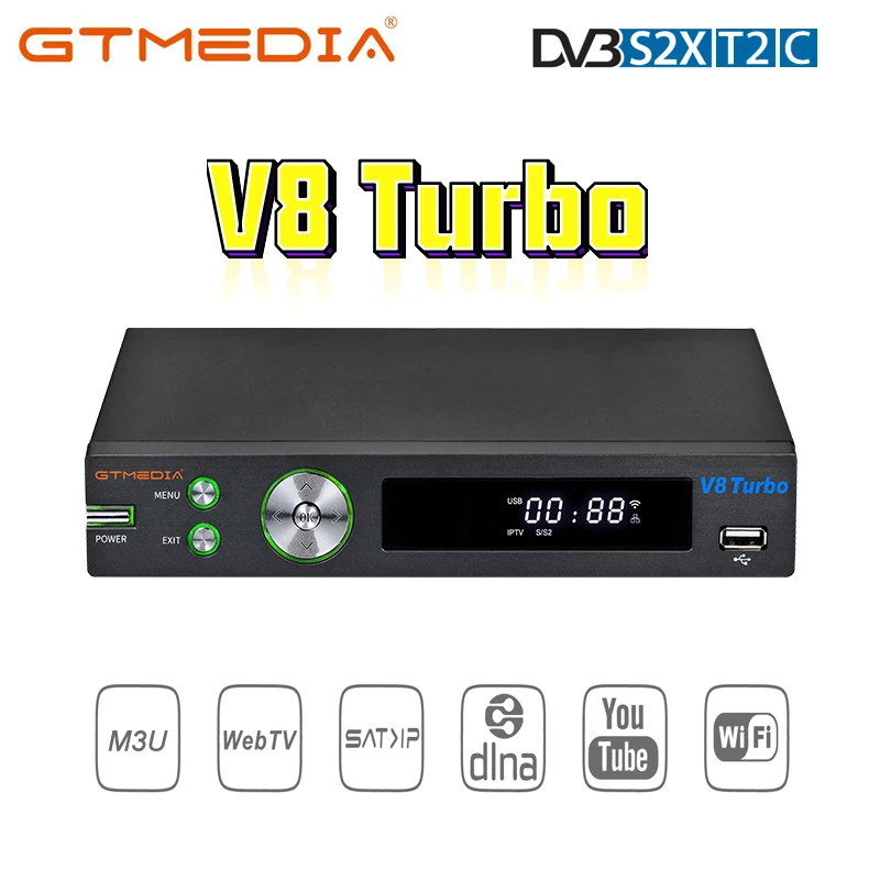 2020 NEW GTMEDIA V8 Turbo DVB-S2/T2/Cable/J.83B Satellite Receiver Built in WIFI H.265 Support Europe cline m3u upgrade V8 Pro2
2020 NEW GTMEDIA V8 Turbo DVB-S2/T2/Cable/J.83B Satellite Receiver Built in WIFI H.265 Support Europe cline m3u upgrade V8 Pro2