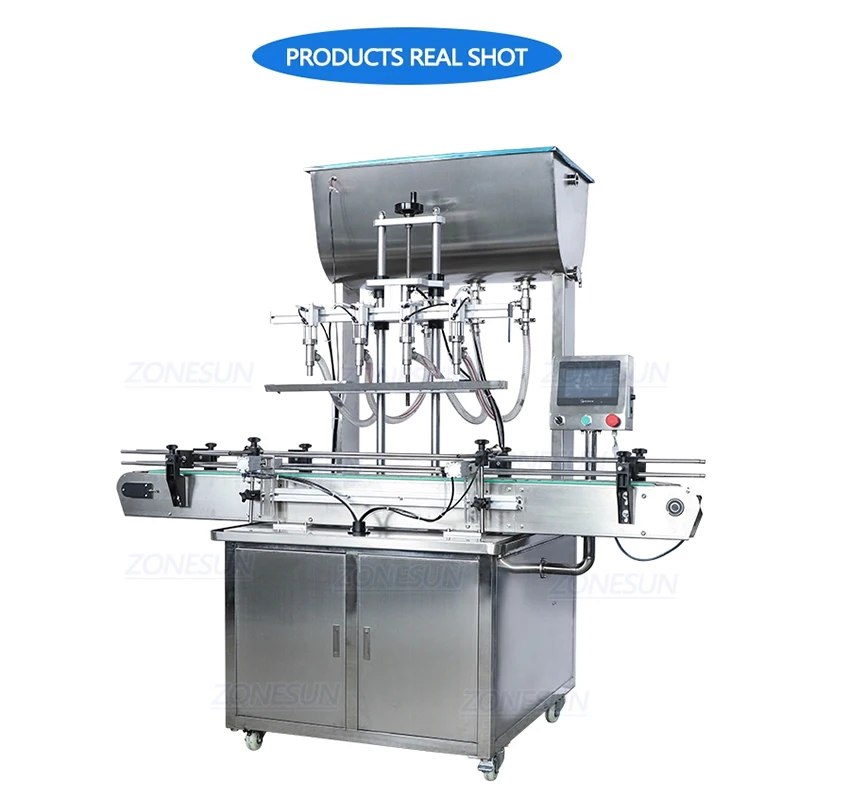 ZONESUN Fully Automatic 4 Nozzles Paste Filling Machine And Capping Machine