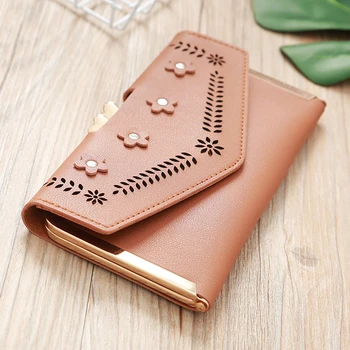 New Women Wallets Long Wallet Ladies Zipper Buckle Hollow Flower Wallet Female Zipper Purse Card Holder Cartera Mujer
New Women Wallets Long Wallet Ladies Zipper Buckle Hollow Flower Wallet Female Zipper Purse Card Holder Cartera Mujer