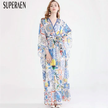 SuperAen 2020 Spring and Summer New Long Women Dress Fashion Casual Printed Ladies Dress V Neck Cotton Women Clothing
SuperAen 2020 Spring and Summer New Long Women Dress Fashion Casual Printed Ladies Dress V Neck Cotton Women Clothing