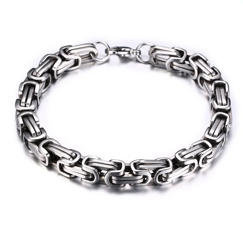 Men Byzantine _Birdcage_ Chain Link Bracelets 8mm Wide Stainless Steel Men Fashion Jewelry Pulseras Hombre bileklik 19