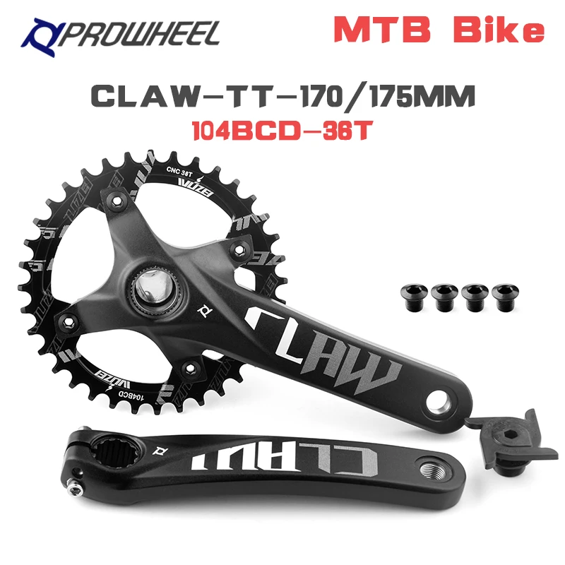 Звездочки велосипедные Prowheel MTB 104BCD 170/175 мм круглая Звездочка 30/32/34/36/38T Нижний