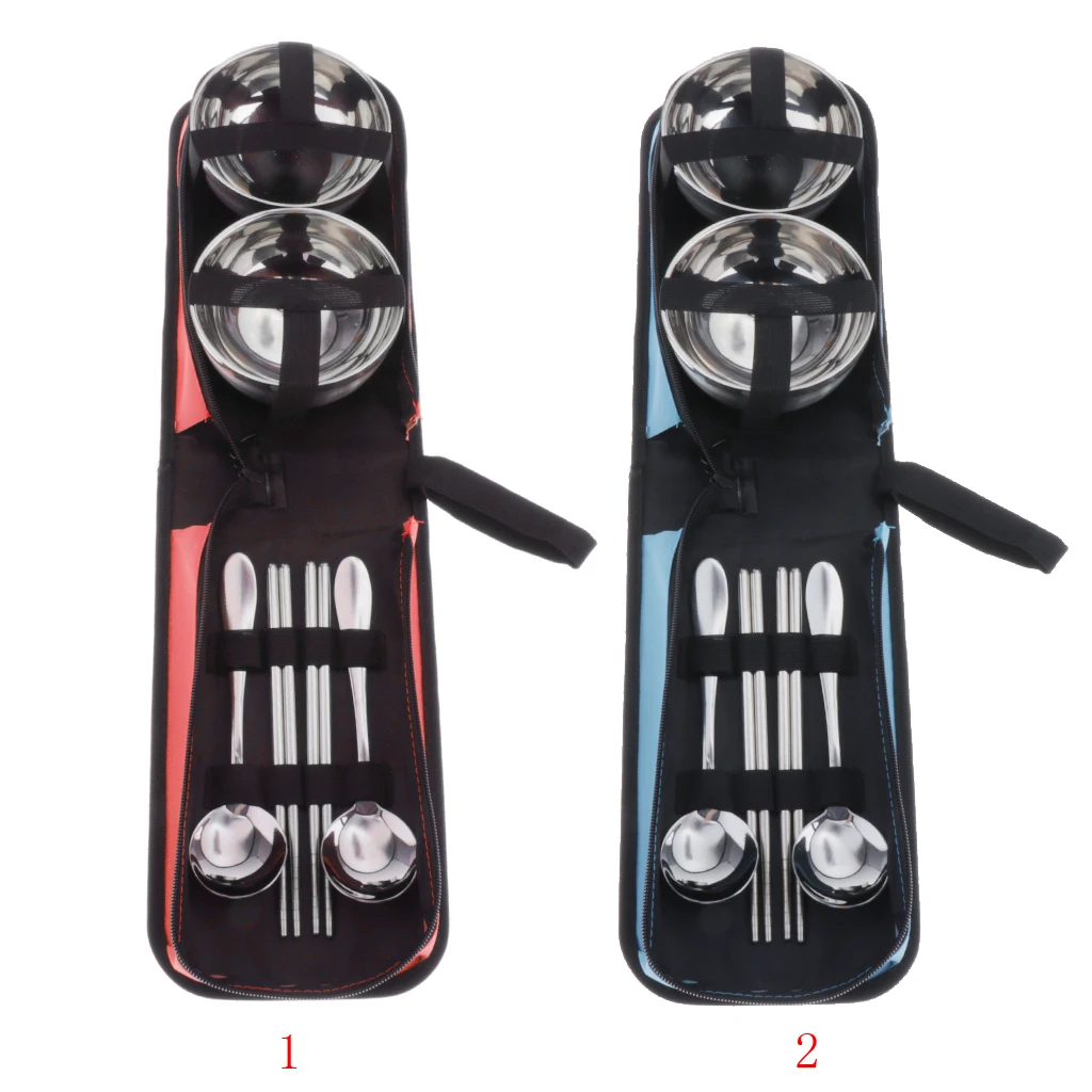Portable Reusable Travel Tableware Set 2Pcs Spoons+2Pcs Bowls+2Pair Chopsticks+1pcs Carry Case Camping Outdoor Utensils Cutlery 
Portable Reusable Travel Tableware Set 2Pcs Spoons+2Pcs Bowls+2Pair Chopsticks+1pcs Carry Case Camping Outdoor Utensils Cutlery
